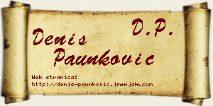 Denis Paunković vizit kartica